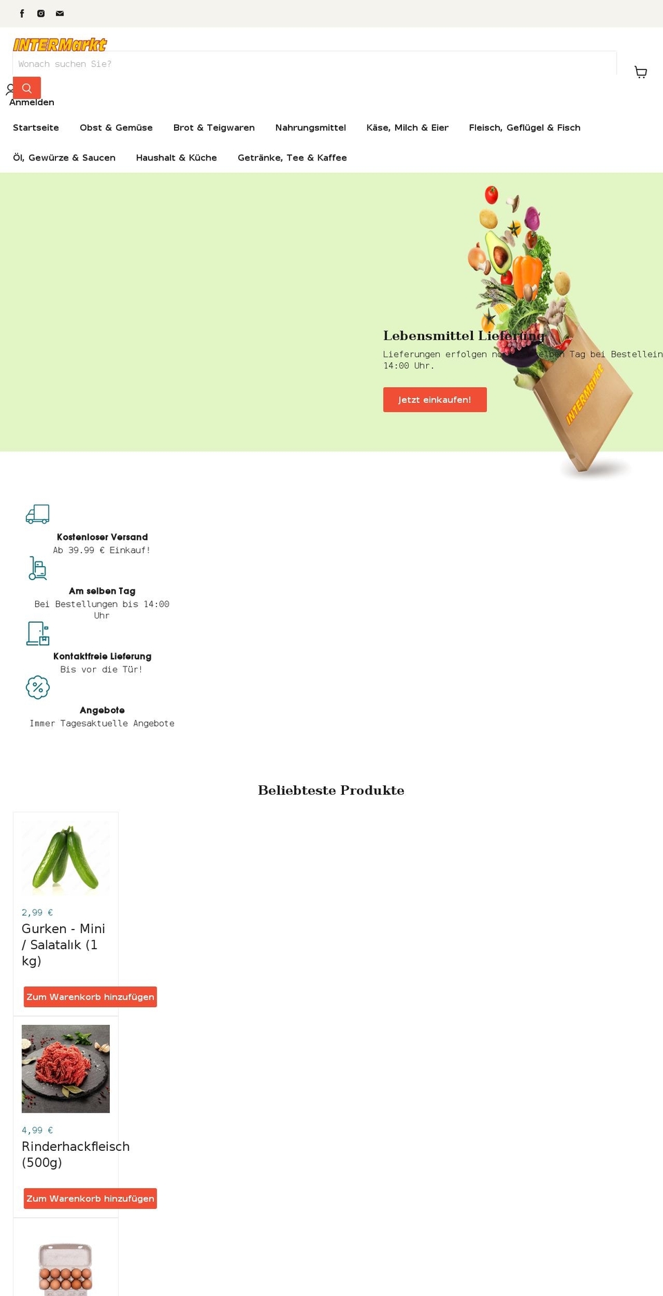 intermarkt.com shopify website screenshot