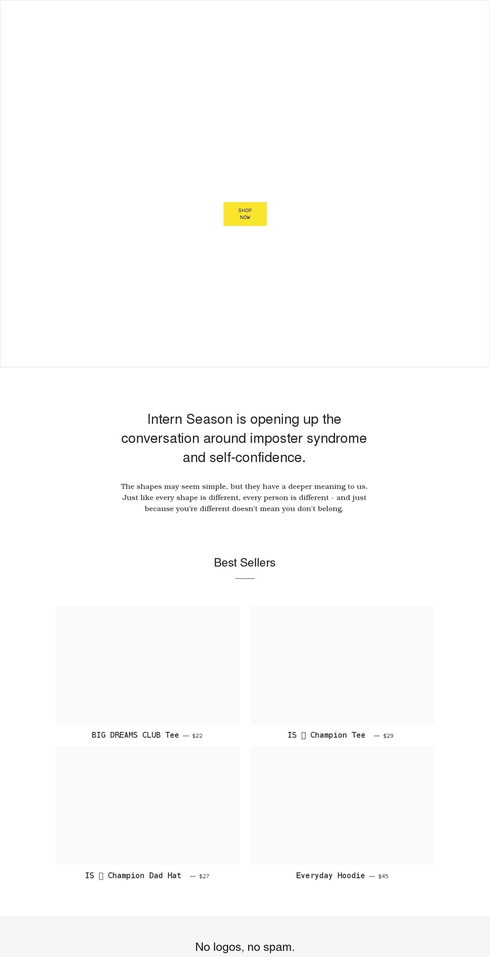 intern-season.com shopify website screenshot