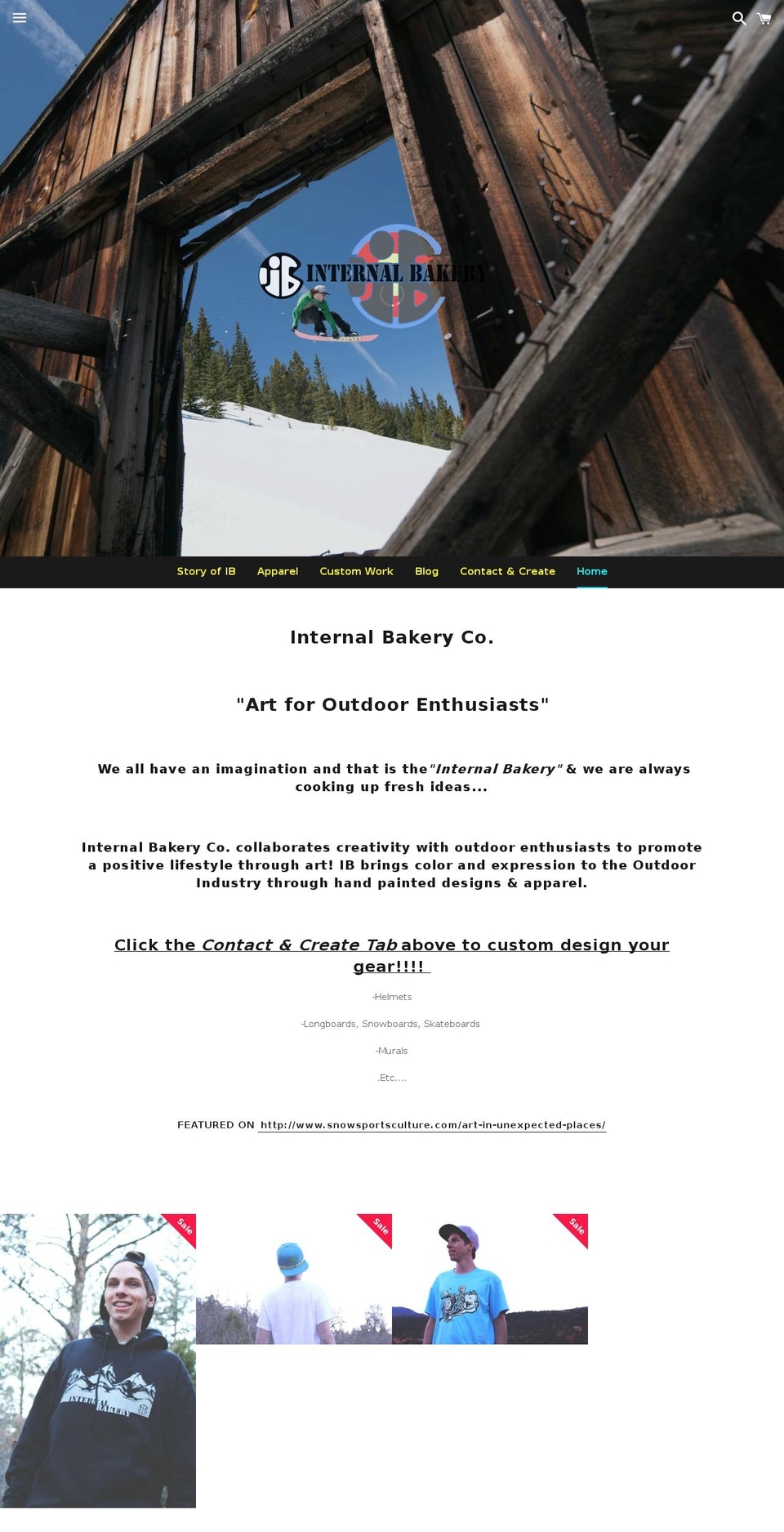 internalbakery.com shopify website screenshot