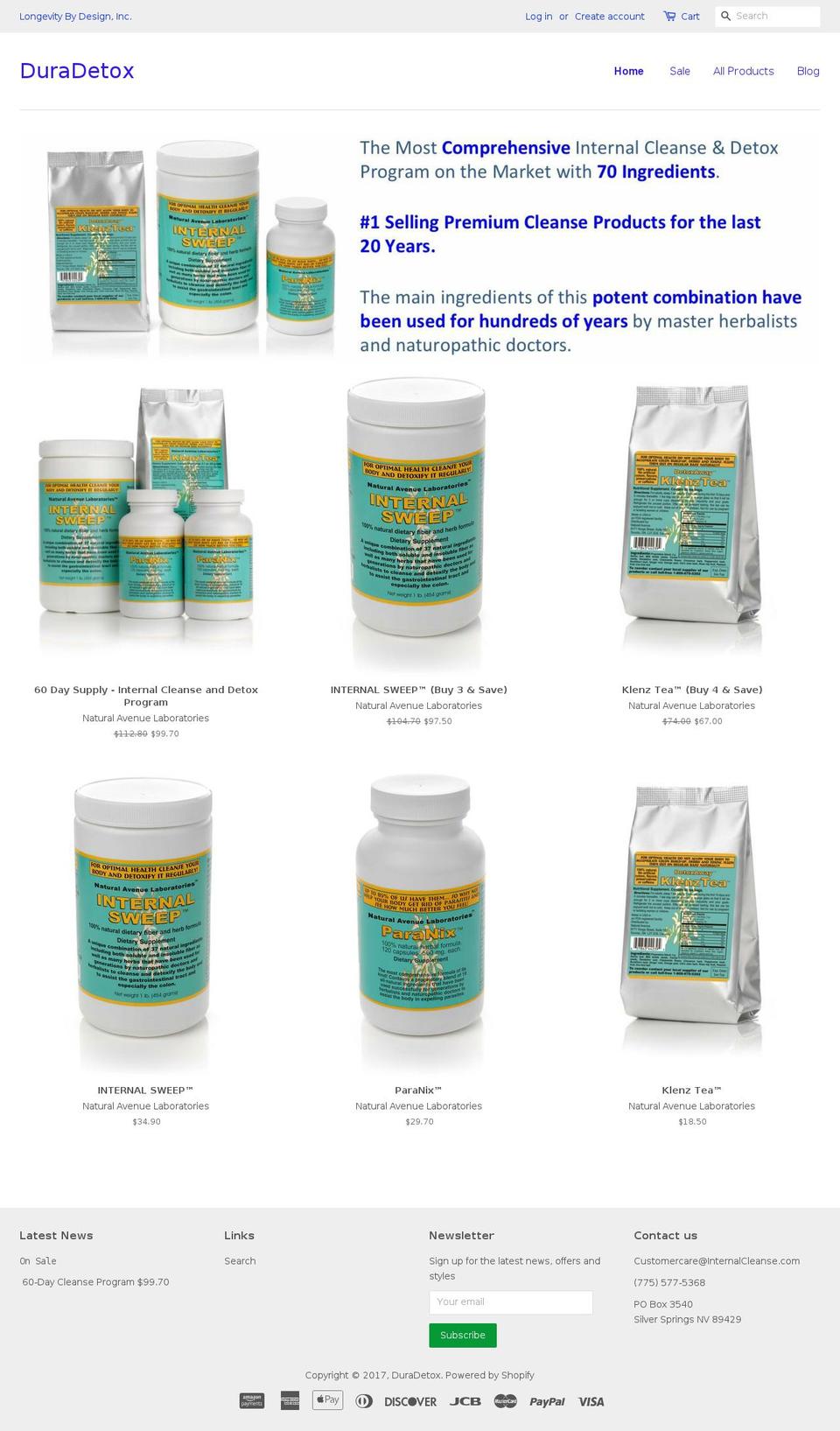 internalcleanse.com shopify website screenshot
