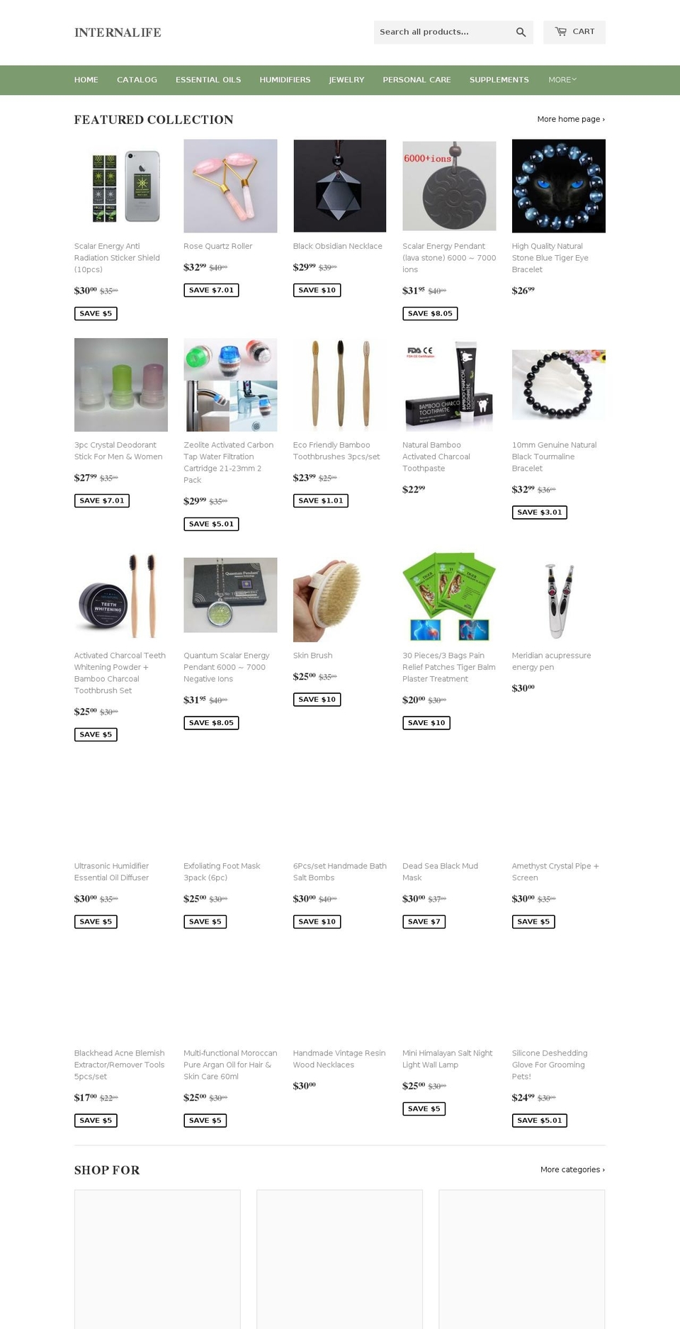 internalife.com — Shopify storefront screenshot