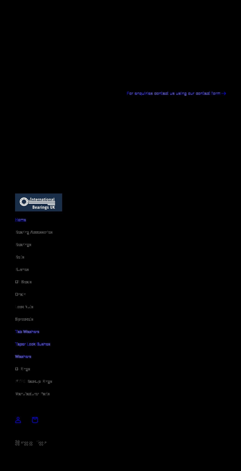 internationalbearingsuk.com shopify website screenshot