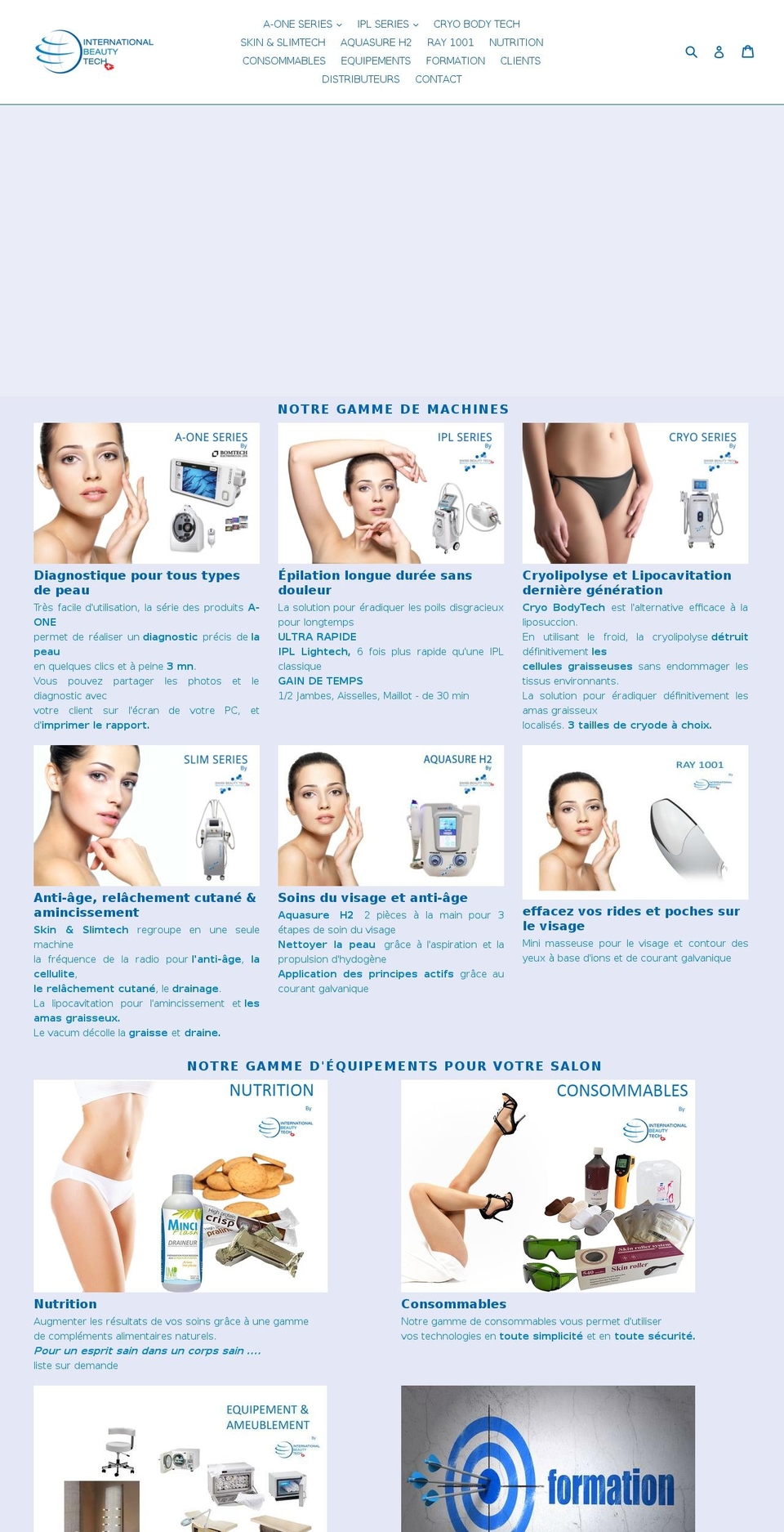 internationalbeautytech.com — Shopify storefront screenshot