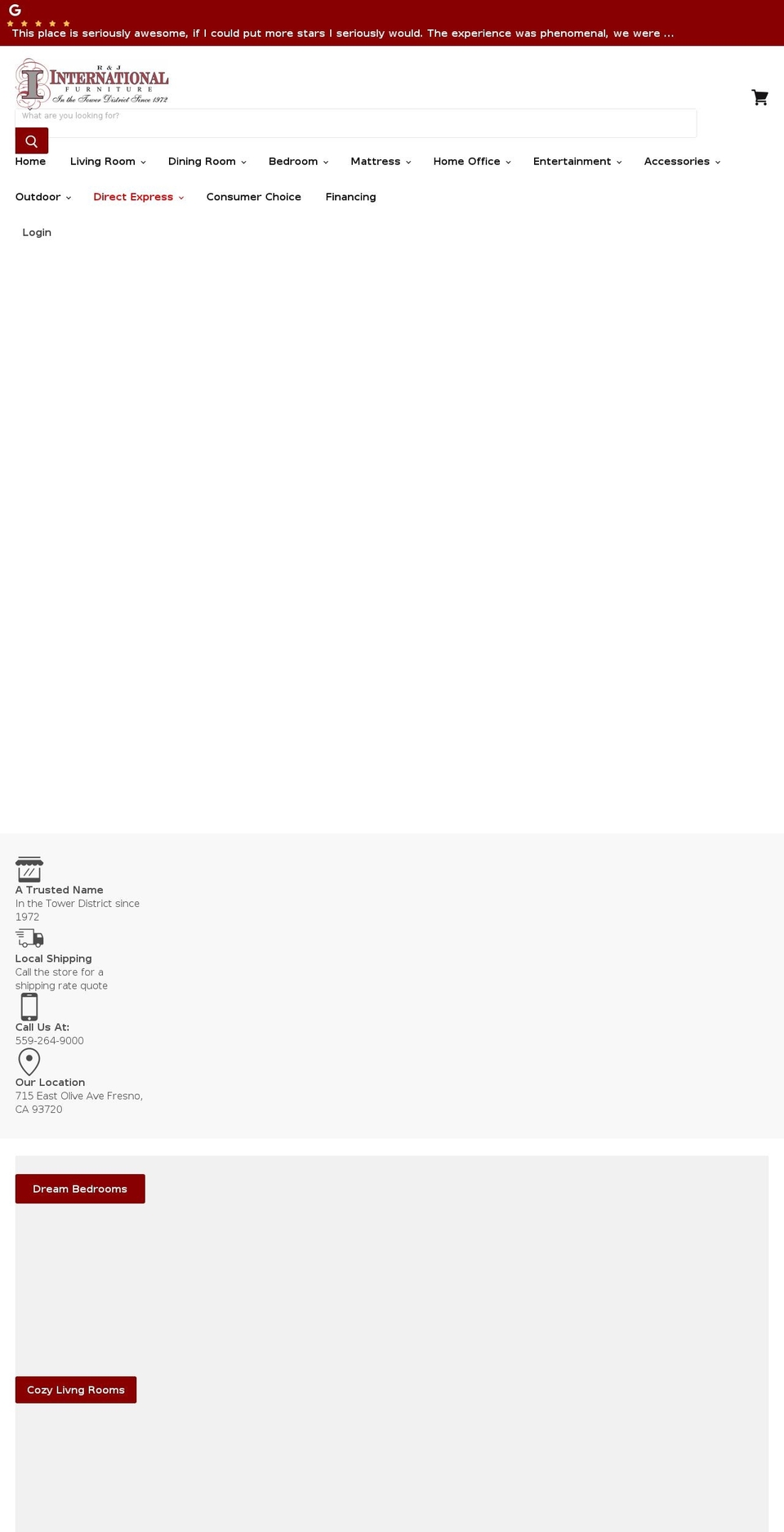 internationalfurniturefresno.com shopify website screenshot
