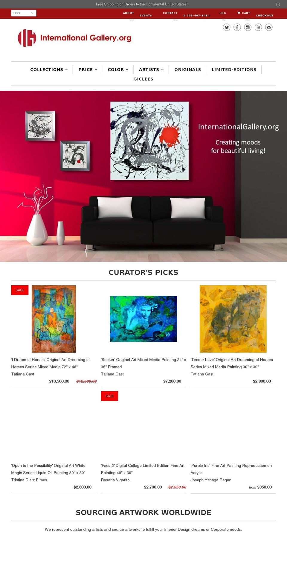 internationalgallery.org shopify website screenshot