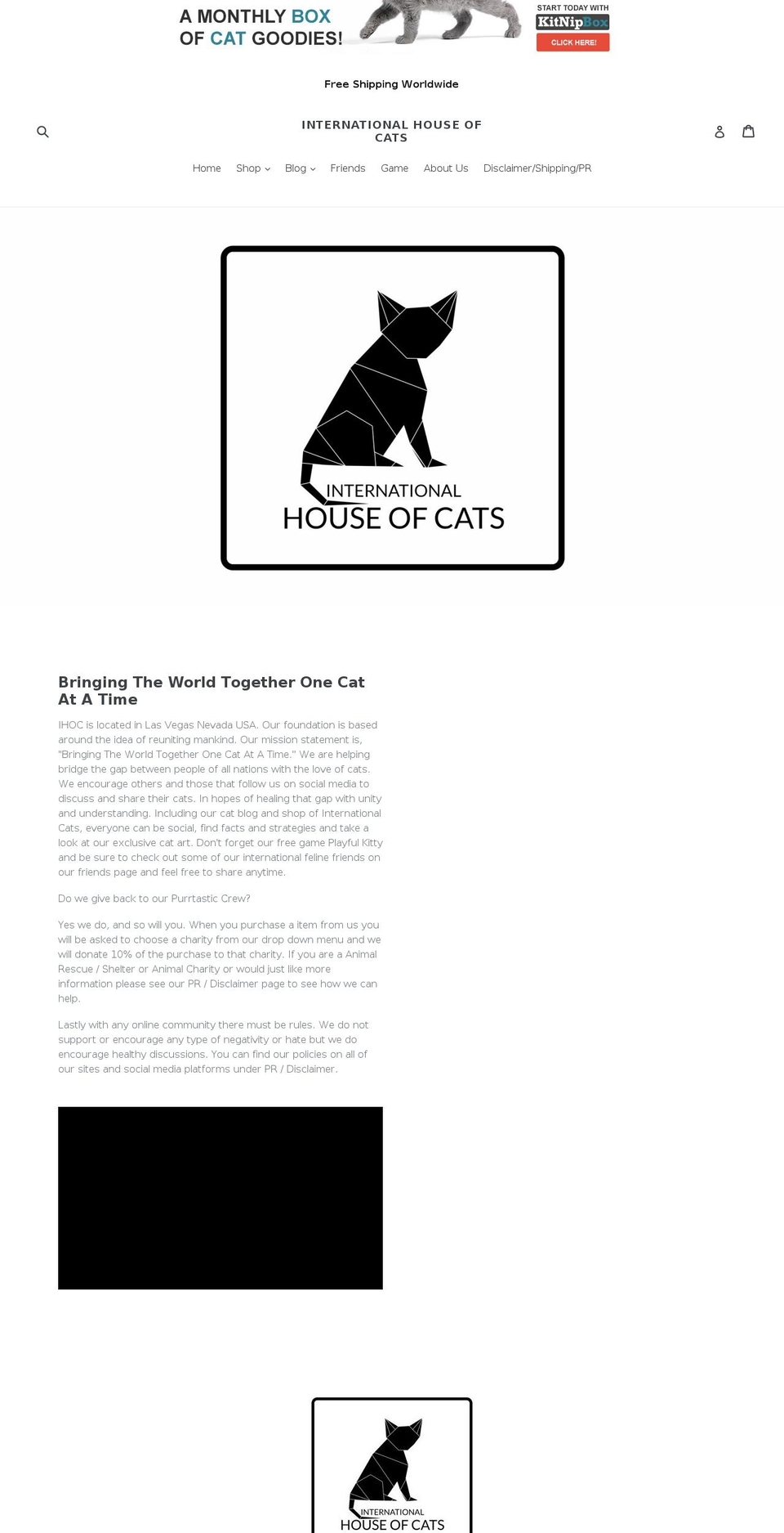 premiere Shopify theme site example internationalhouseofcats.com