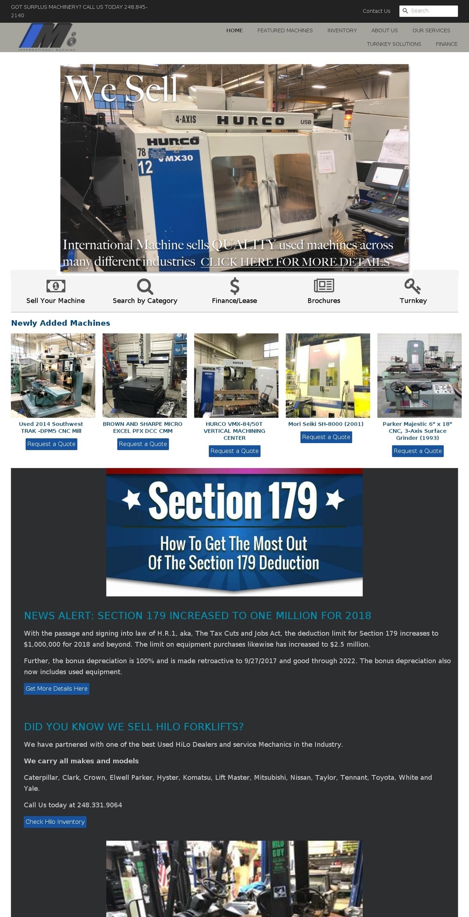internationalmachine.net shopify website screenshot