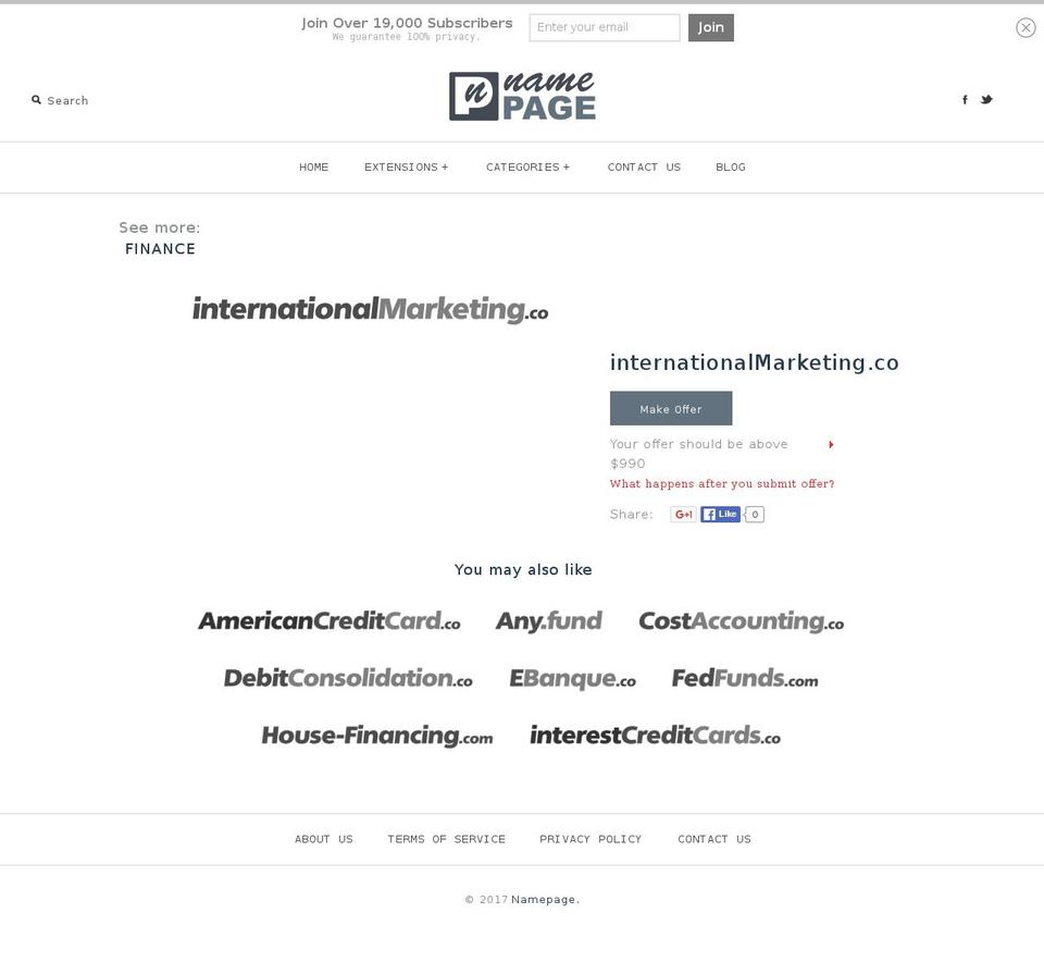 internationalmarketing.co shopify website screenshot