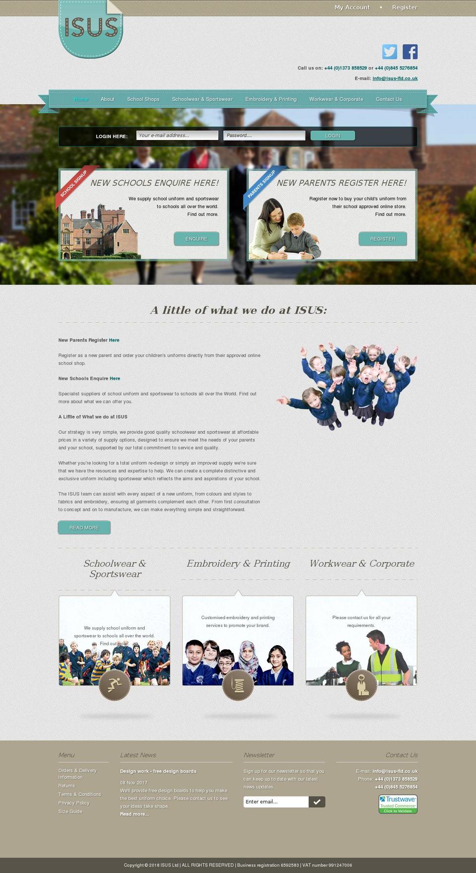internationalschooluniformsolutions.com — Shopify storefront screenshot