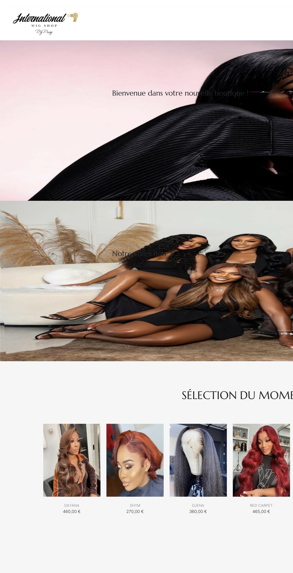 internationalwigshop.com shopify website screenshot