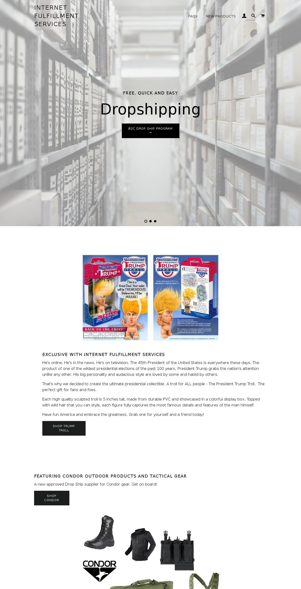 internet-fulfillment-services.com — Shopify storefront screenshot