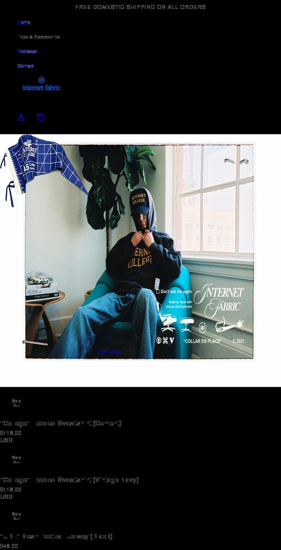 internetfabric.com shopify website screenshot