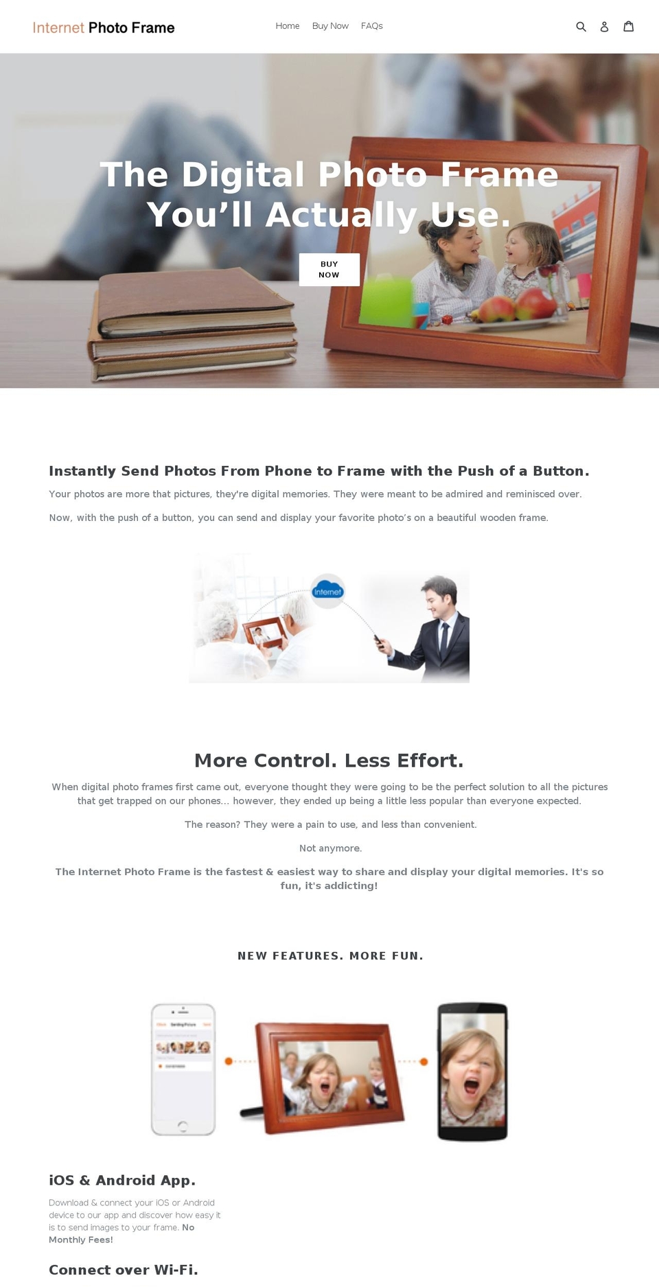 internetphotoframe.com shopify website screenshot