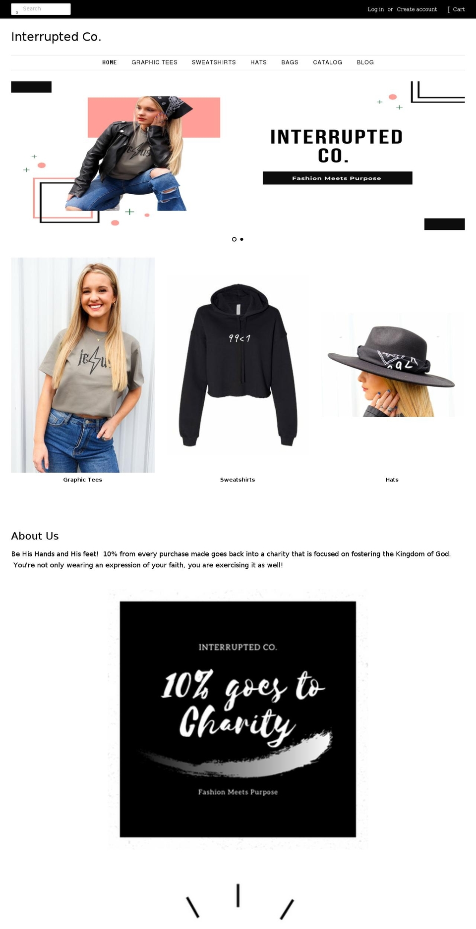 interruptedco.com shopify website screenshot