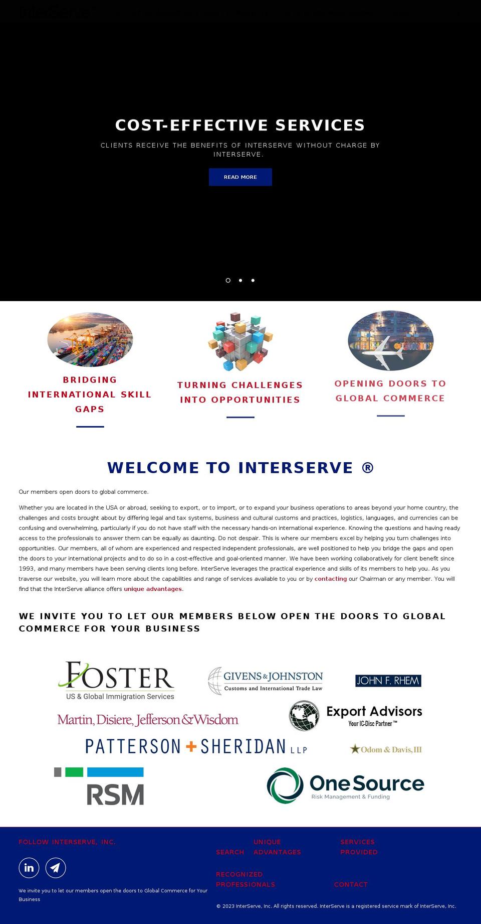interserveinc.org shopify website screenshot