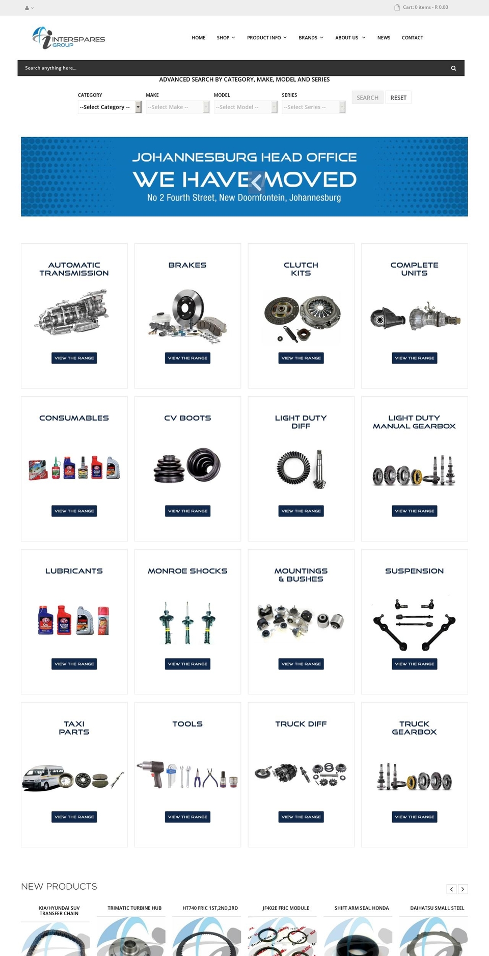 interspares.co.za shopify website screenshot