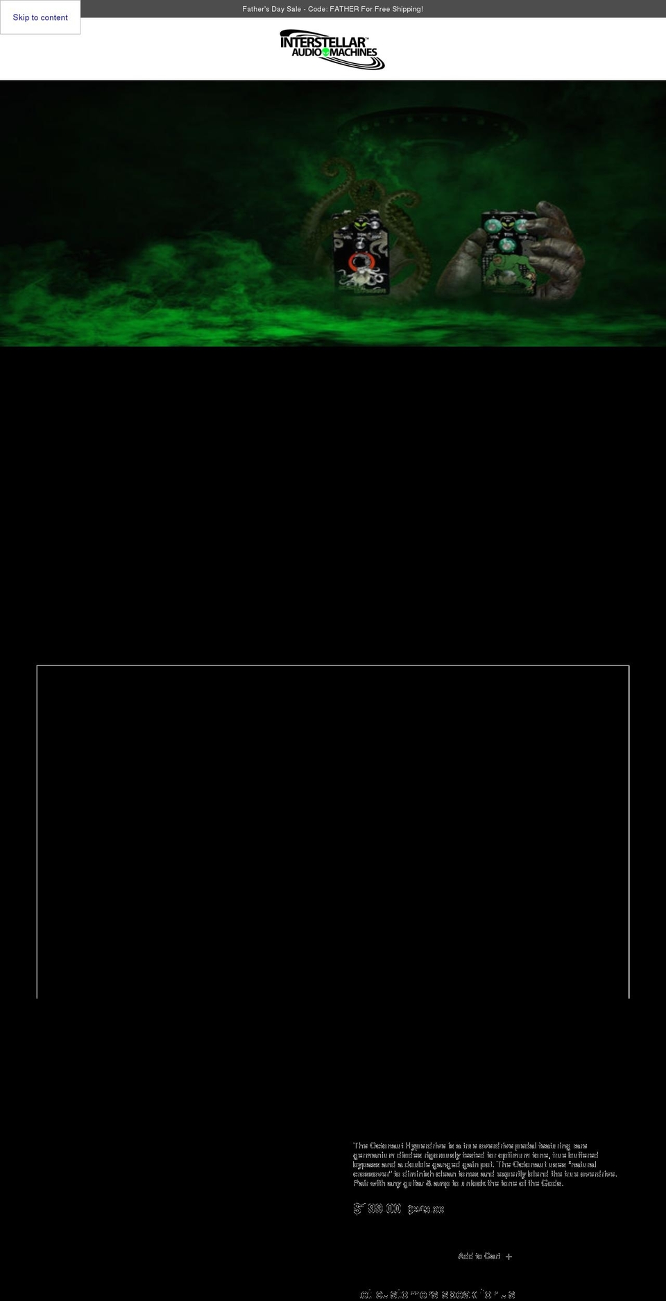 interstellaraudiomachines.com shopify website screenshot