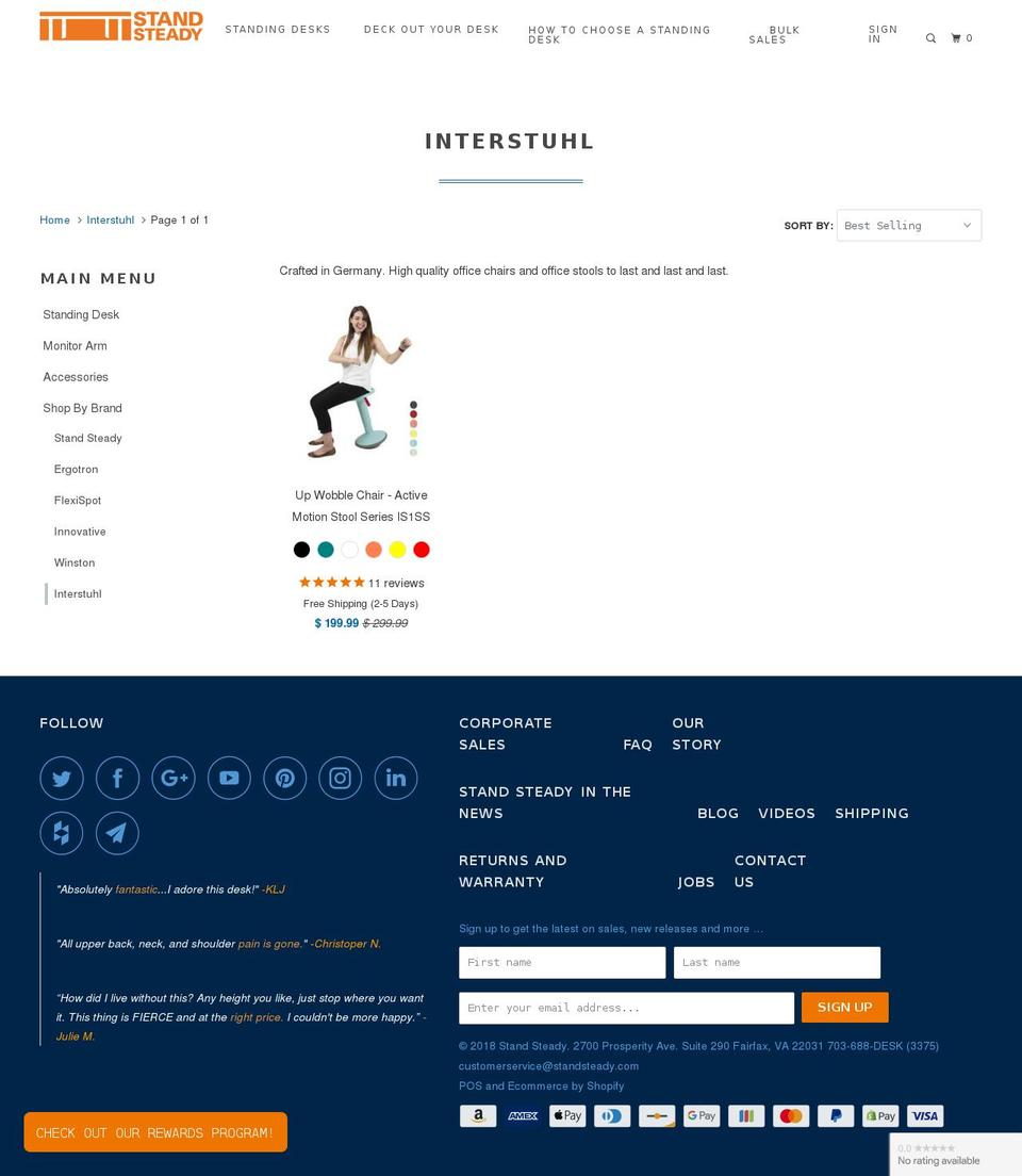 interstuhlchairs.com — Shopify storefront screenshot