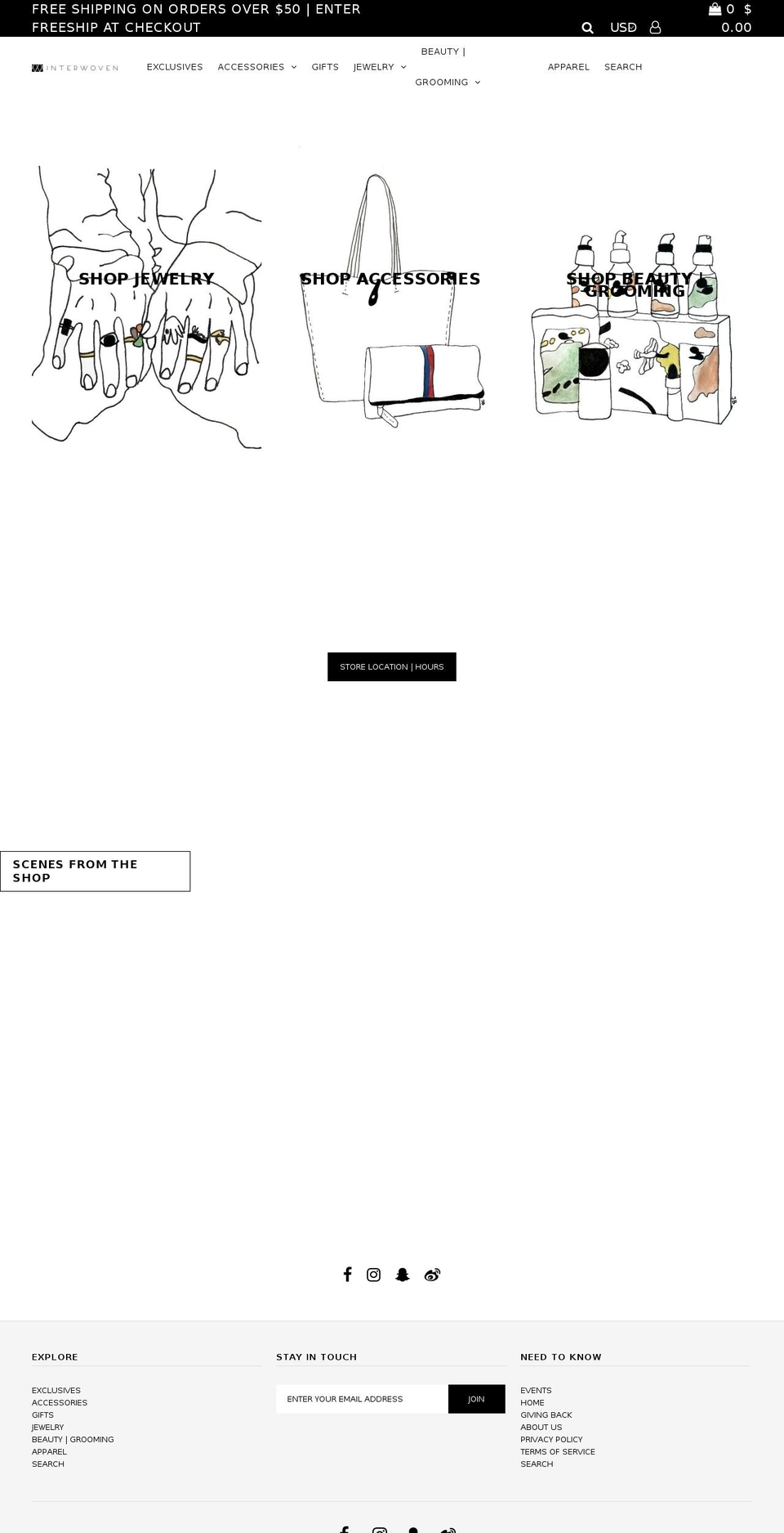 interwovenap.com shopify website screenshot