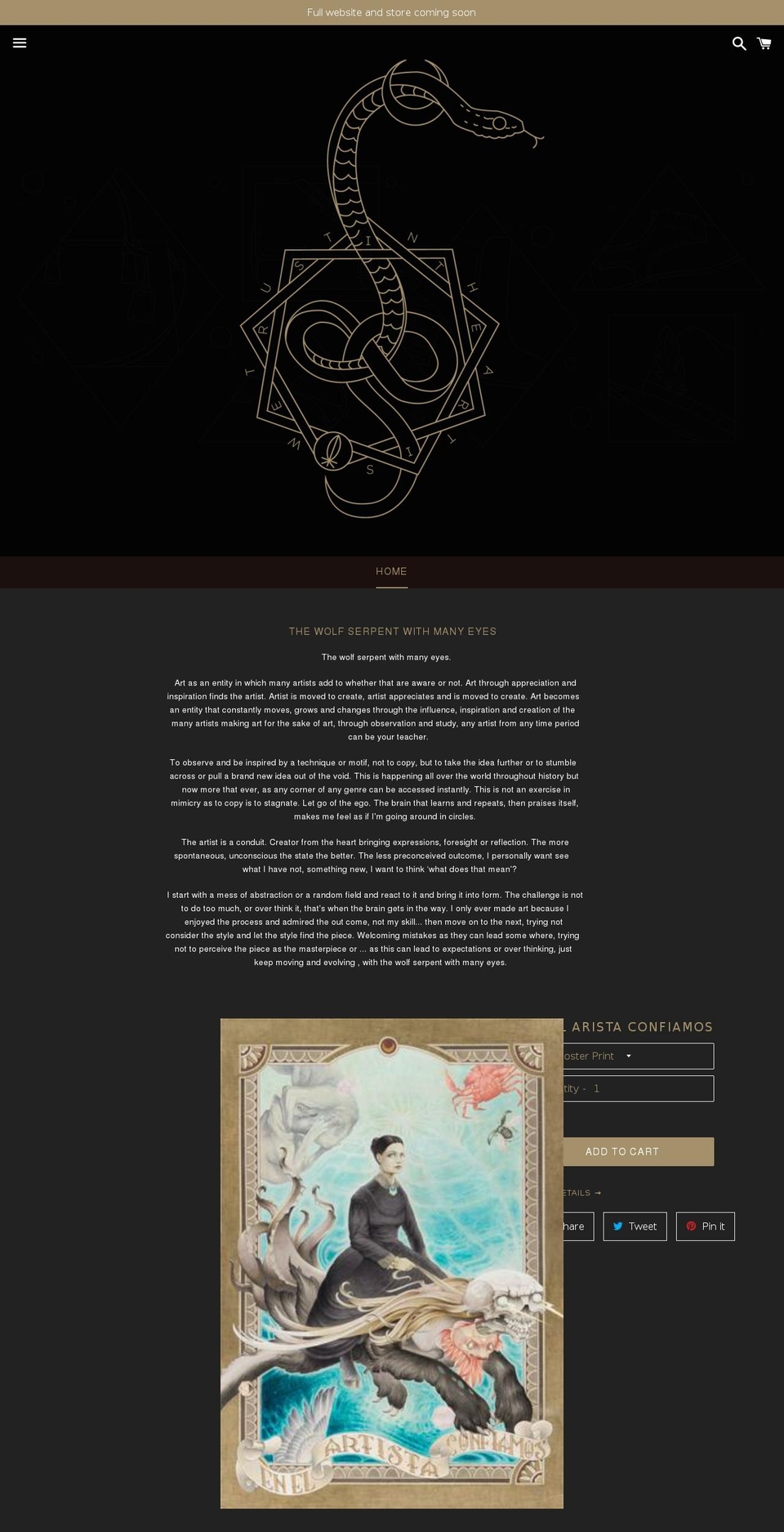 intheartistwetrust.com — Shopify storefront screenshot