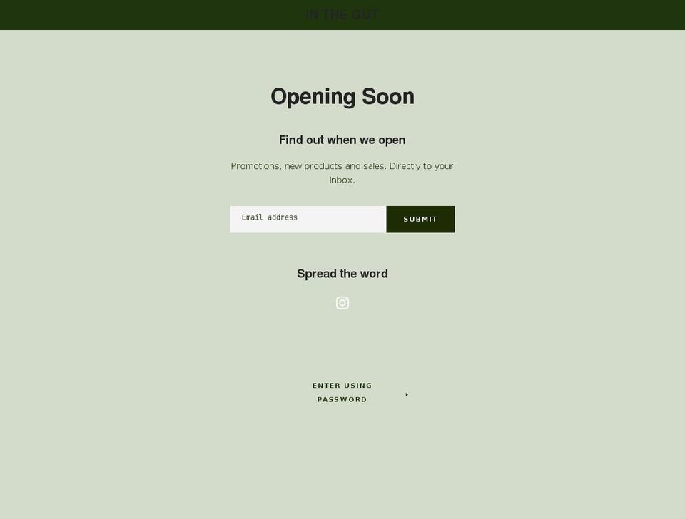 inthegut.com shopify website screenshot