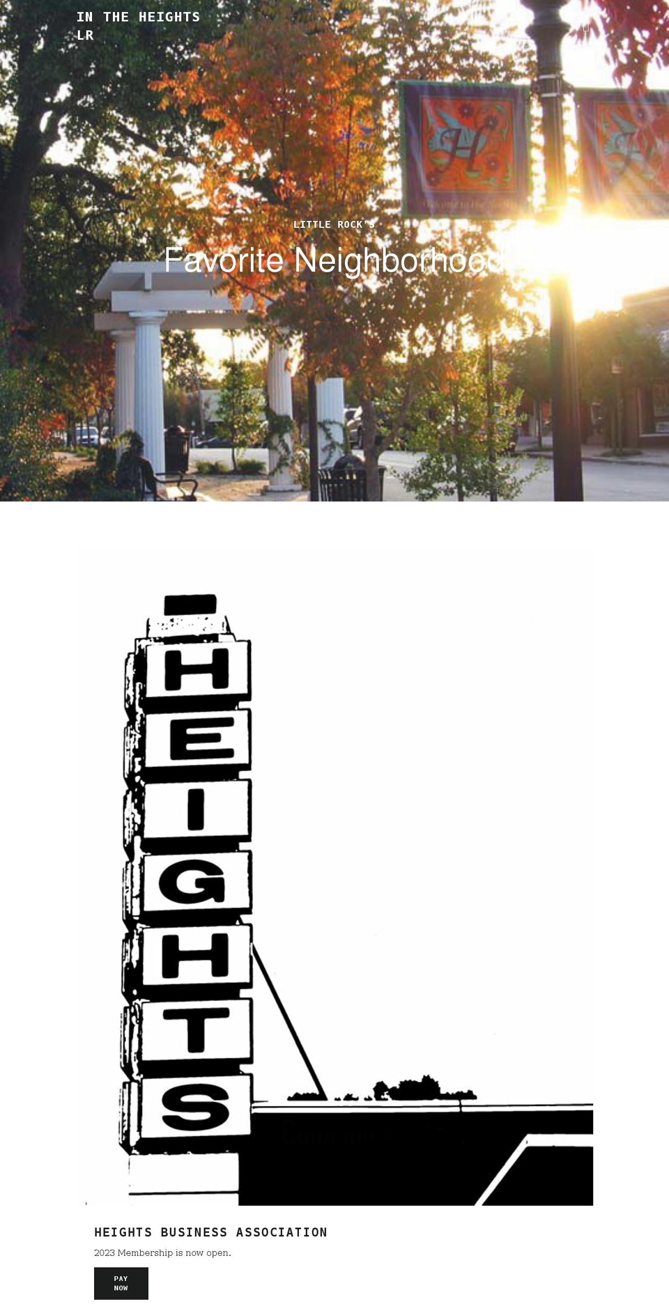 intheheightslr.com shopify website screenshot