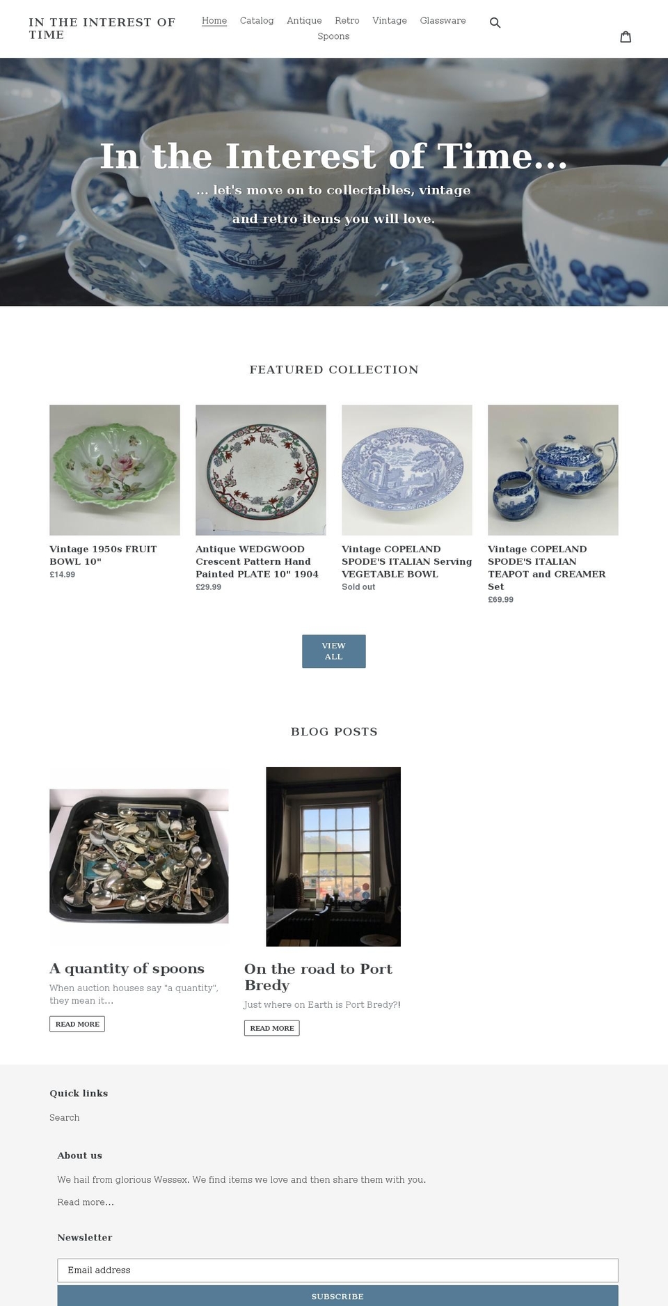 intheinterestoftime.com shopify website screenshot