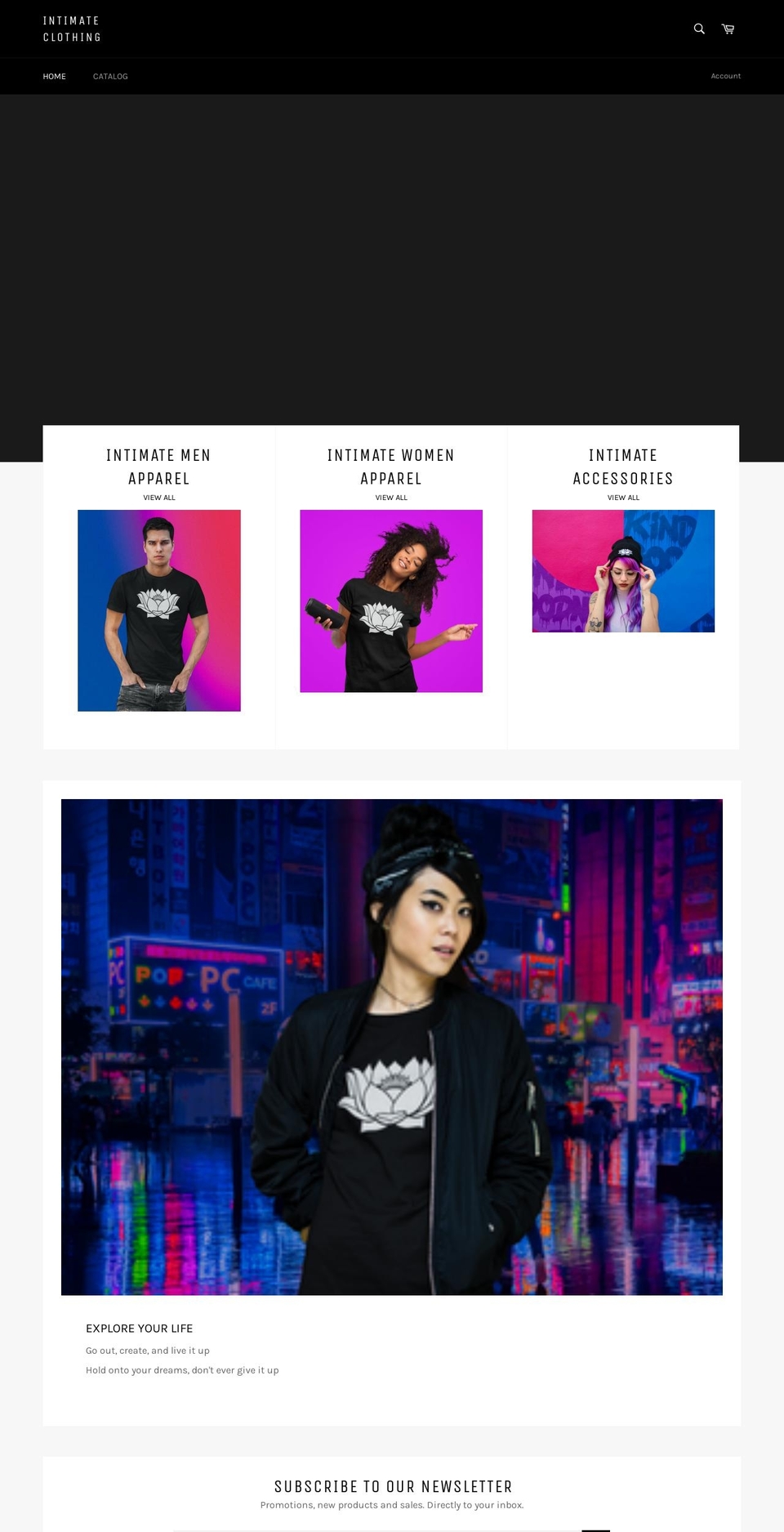 intimateclothingco.com — Shopify storefront screenshot