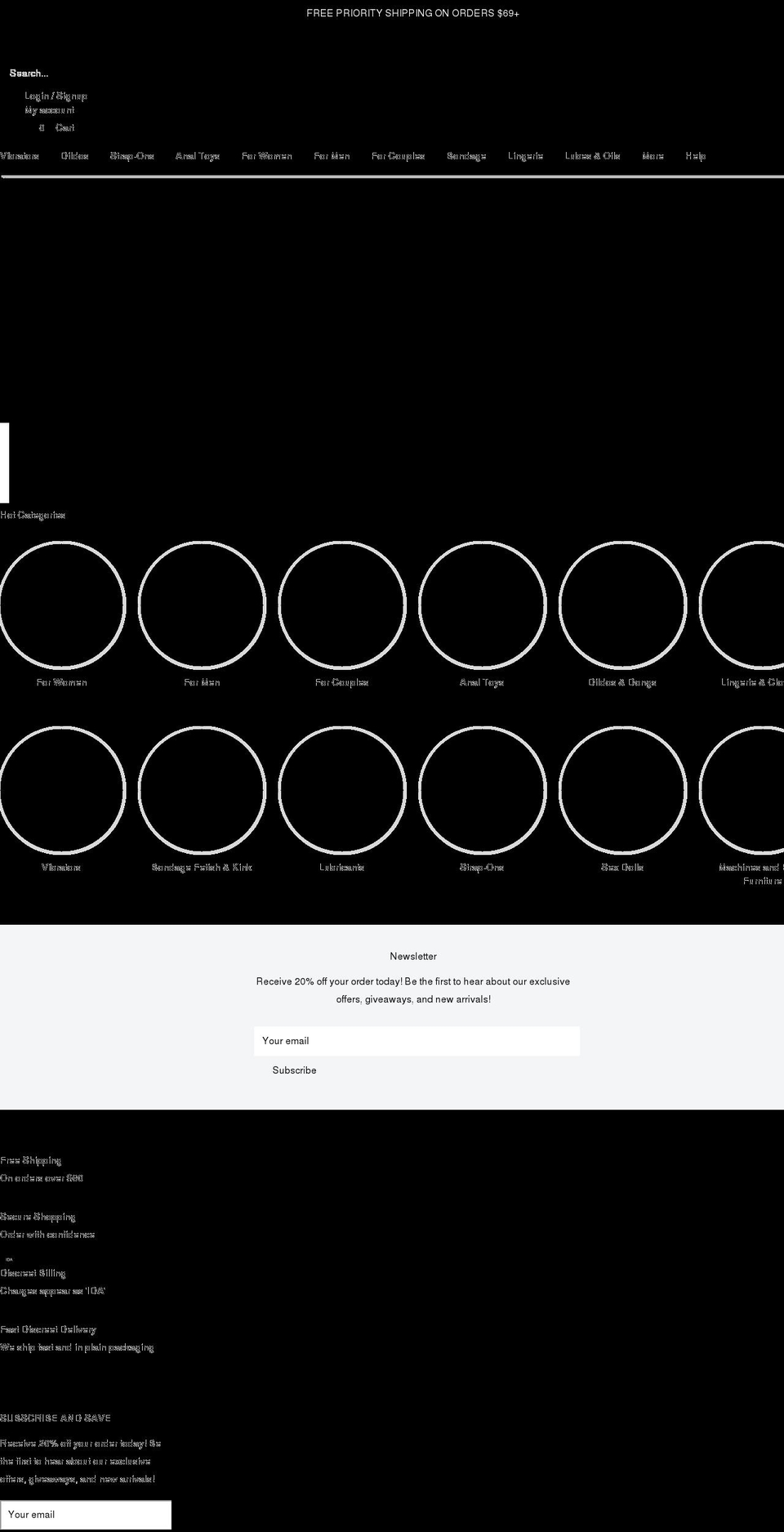 intimatedesiresadult.com shopify website screenshot