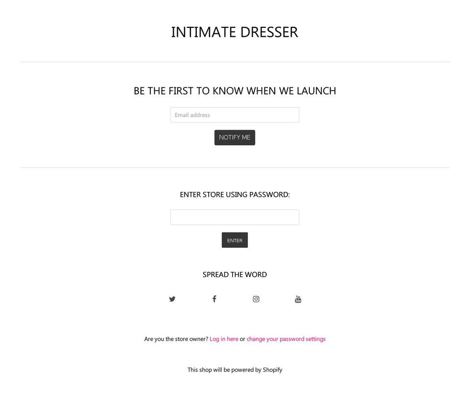 intimatedresser.com — Shopify storefront screenshot