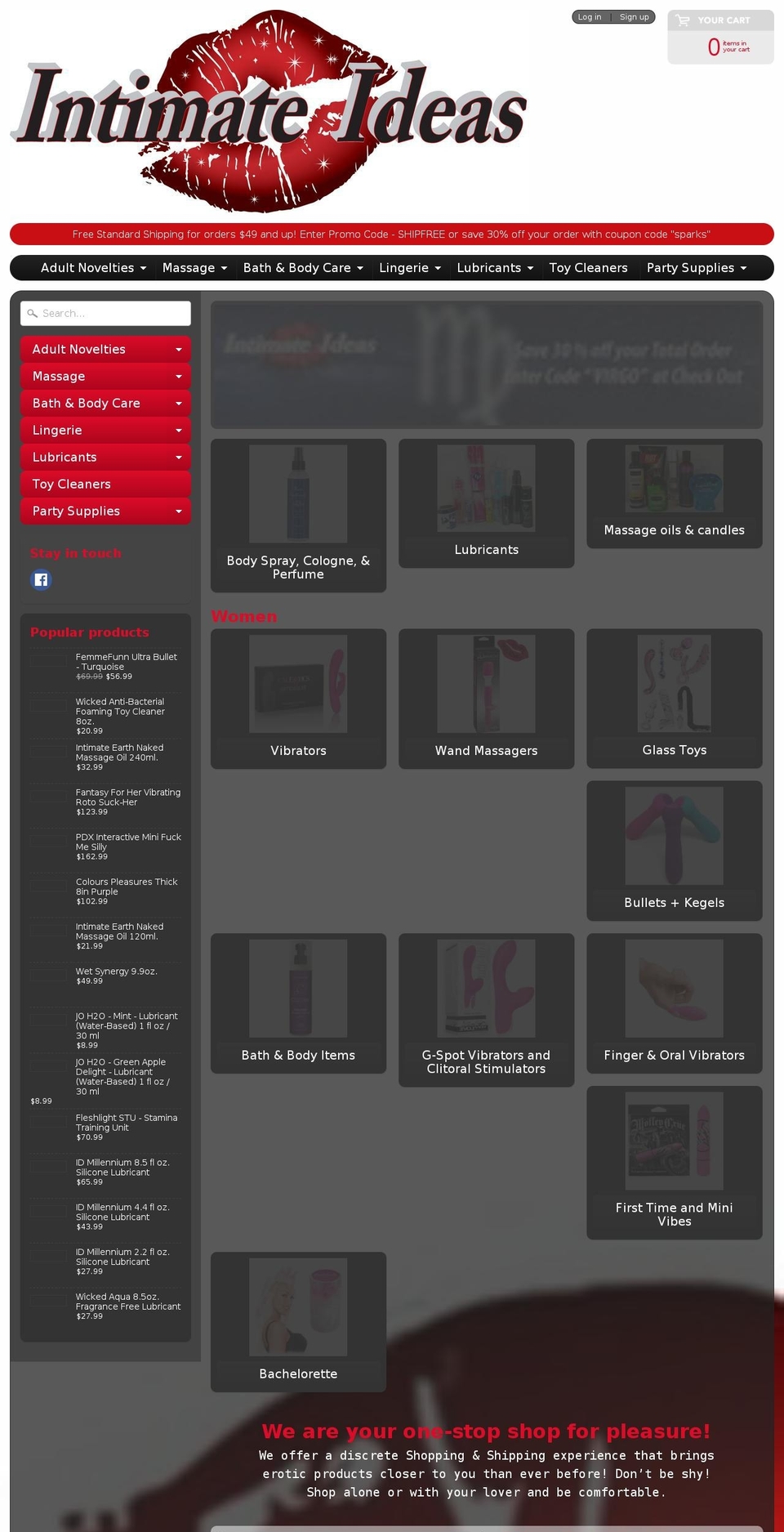 intimateideas.net shopify website screenshot