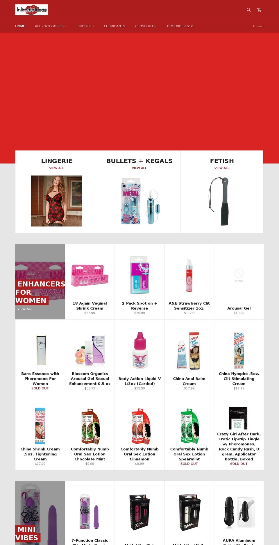 intimateideas.us shopify website screenshot