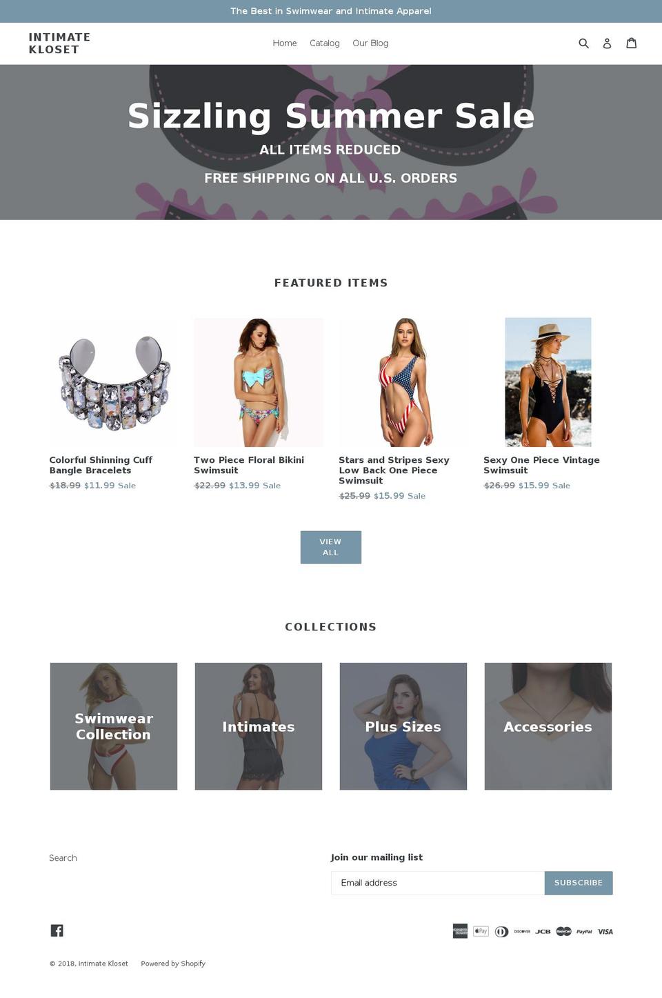 intimatekloset.com shopify website screenshot