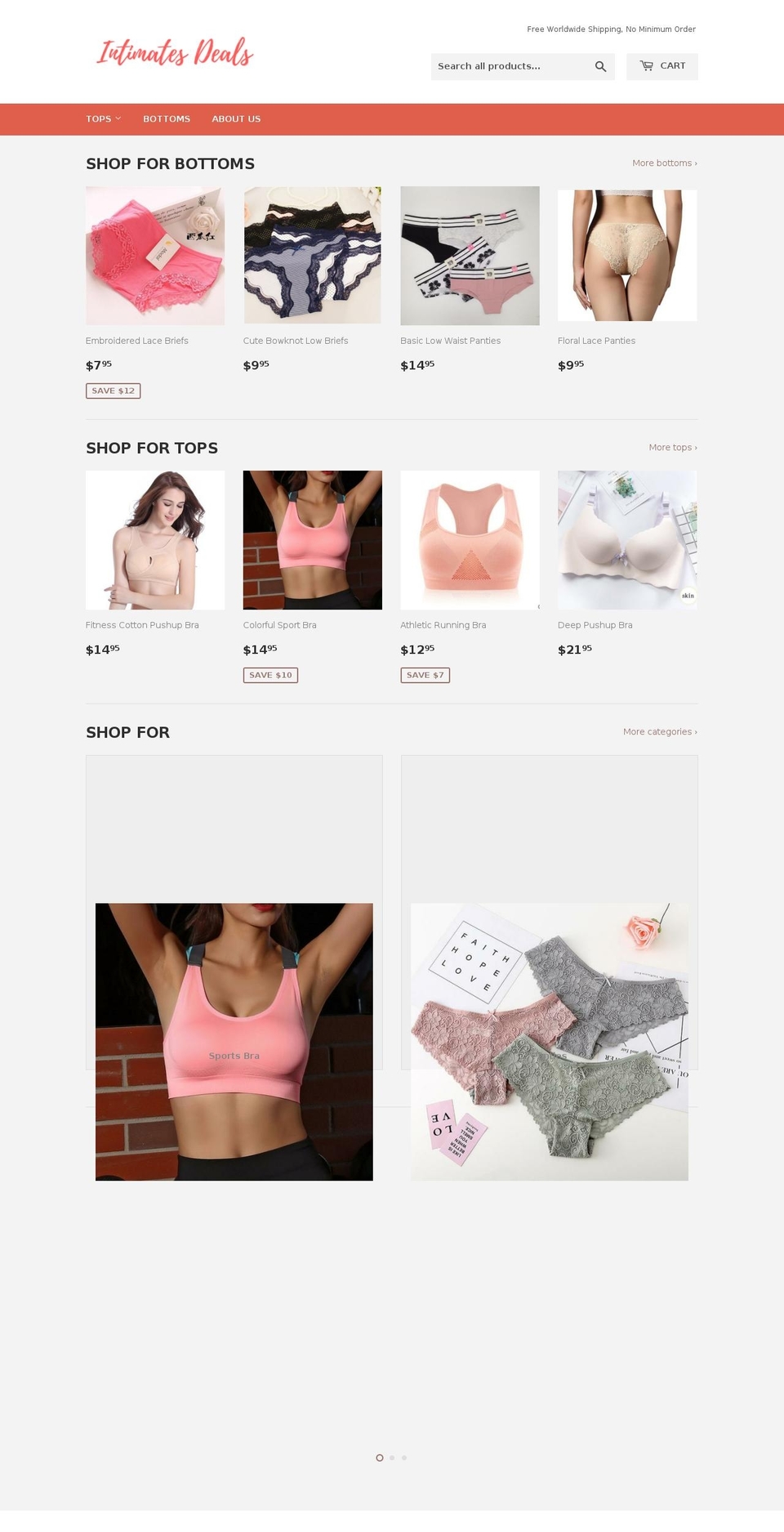 intimatesdeals.com — Shopify storefront screenshot