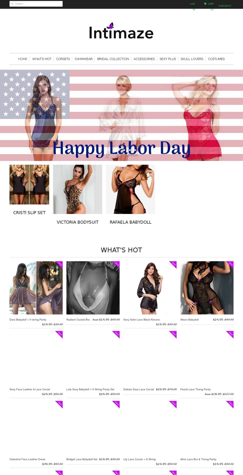 intimaze.com — Shopify storefront screenshot