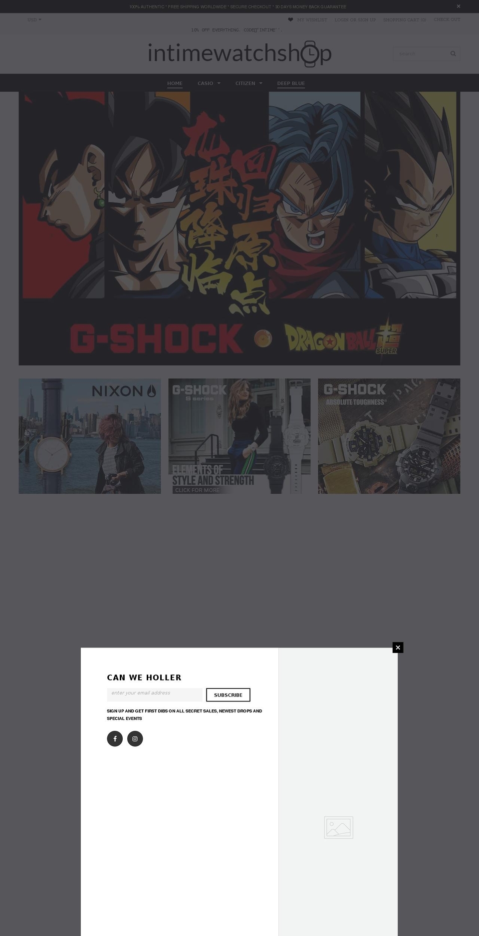 intimewatchshop.com — Shopify storefront screenshot