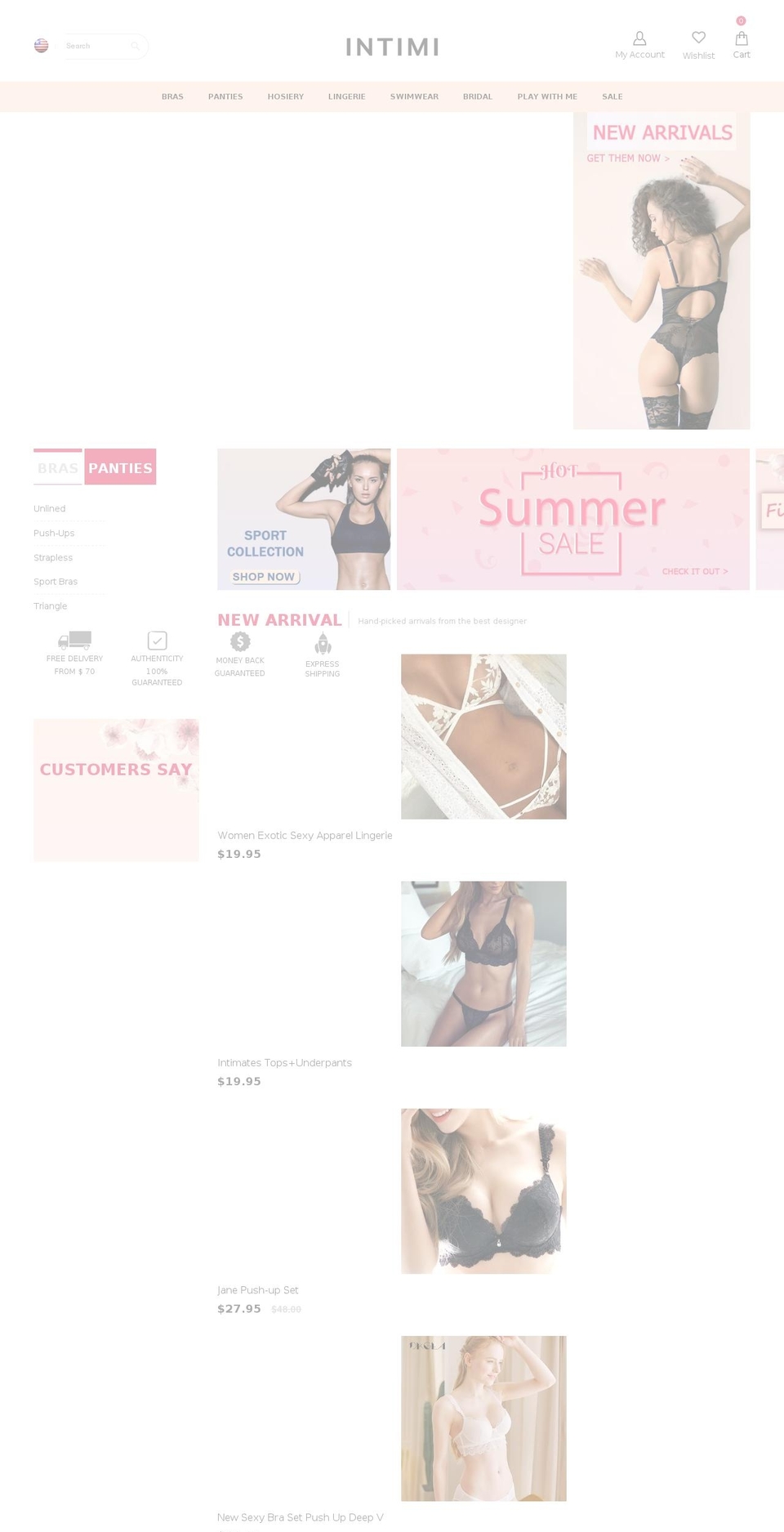 intimi.co shopify website screenshot