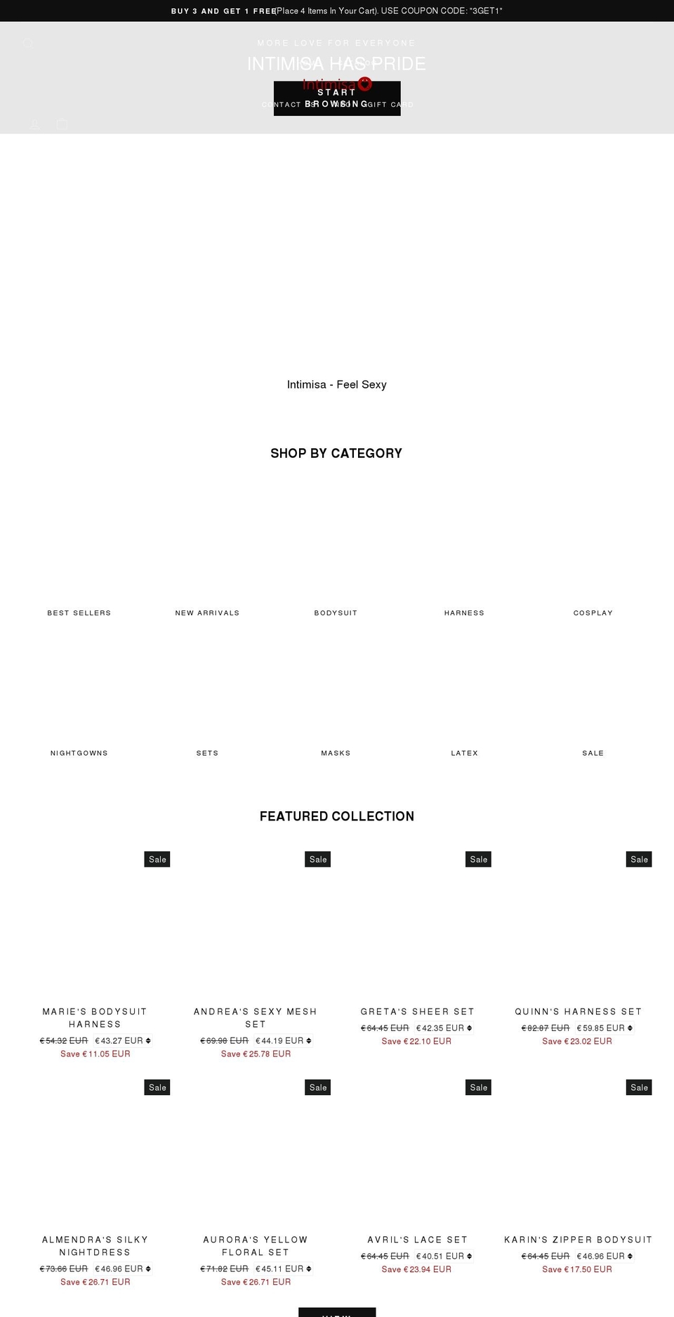 intimisa.com shopify website screenshot