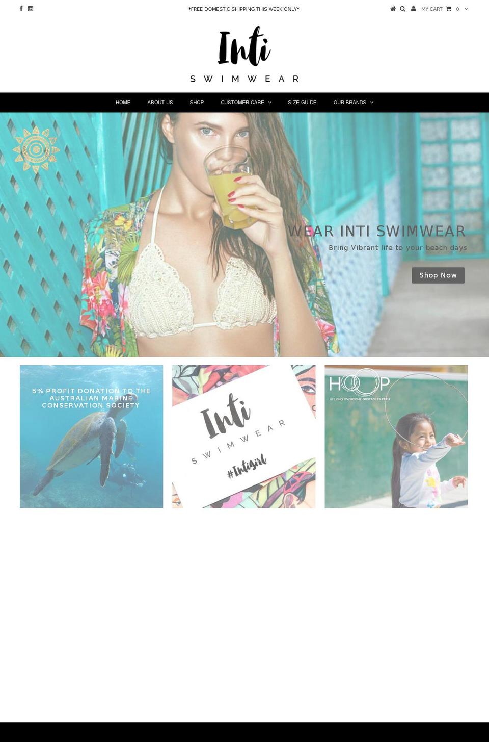 intiswimwear.com.au shopify website screenshot