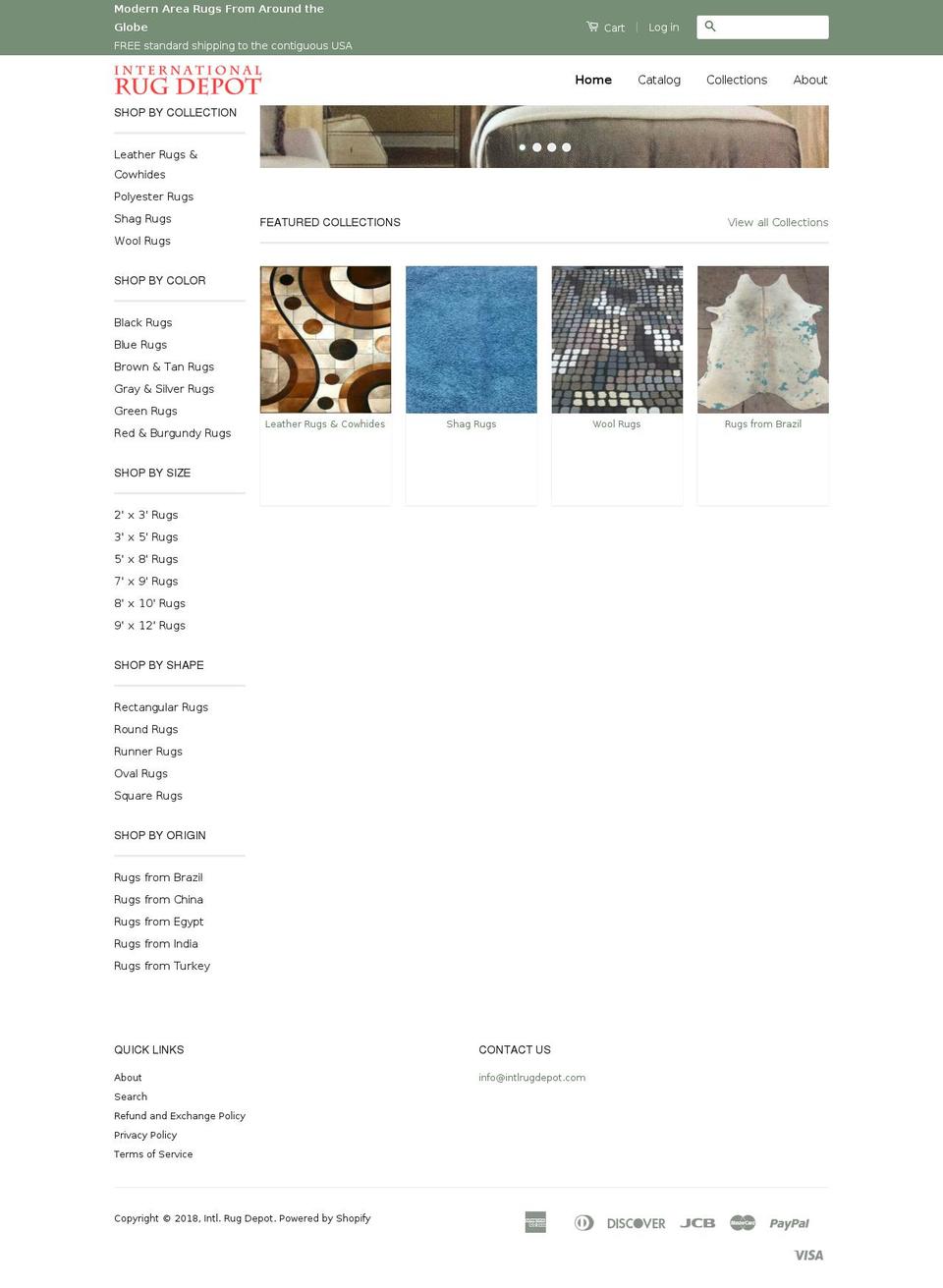 intlrugdepot.com — Shopify storefront screenshot