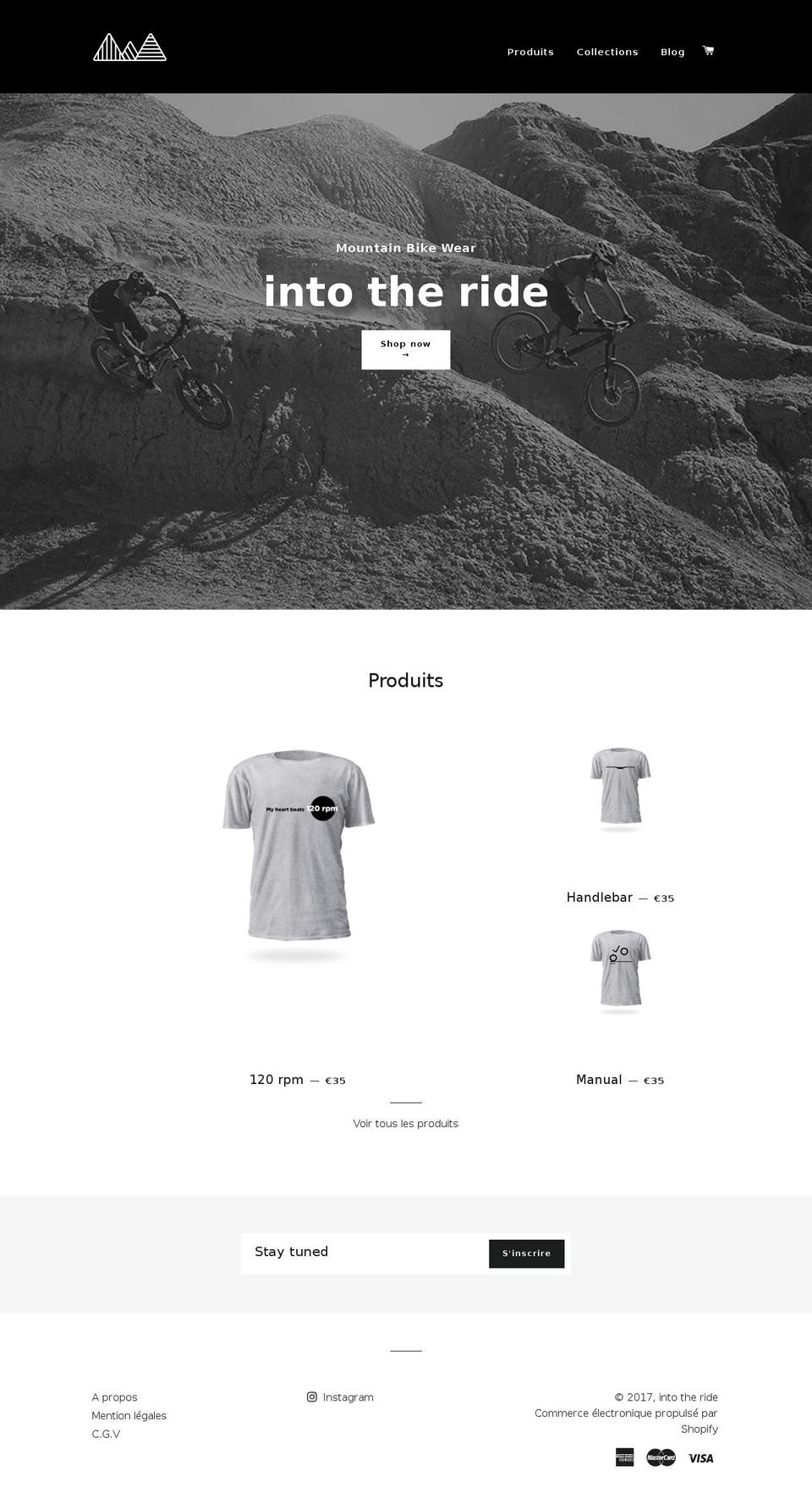 into-the-ride.com shopify website screenshot
