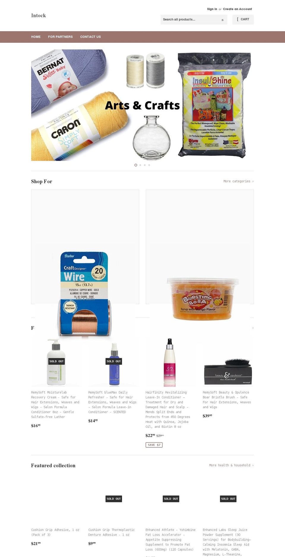 intock.com shopify website screenshot
