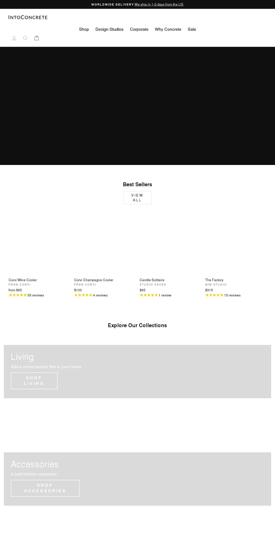 intoconcrete.net shopify website screenshot