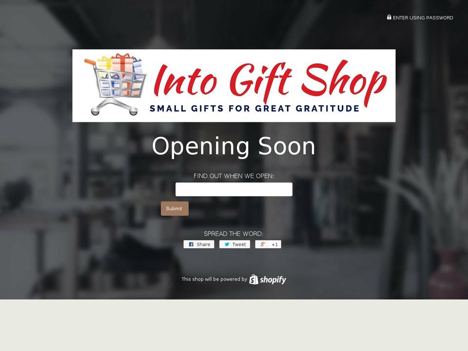 intogiftshop.com shopify website screenshot