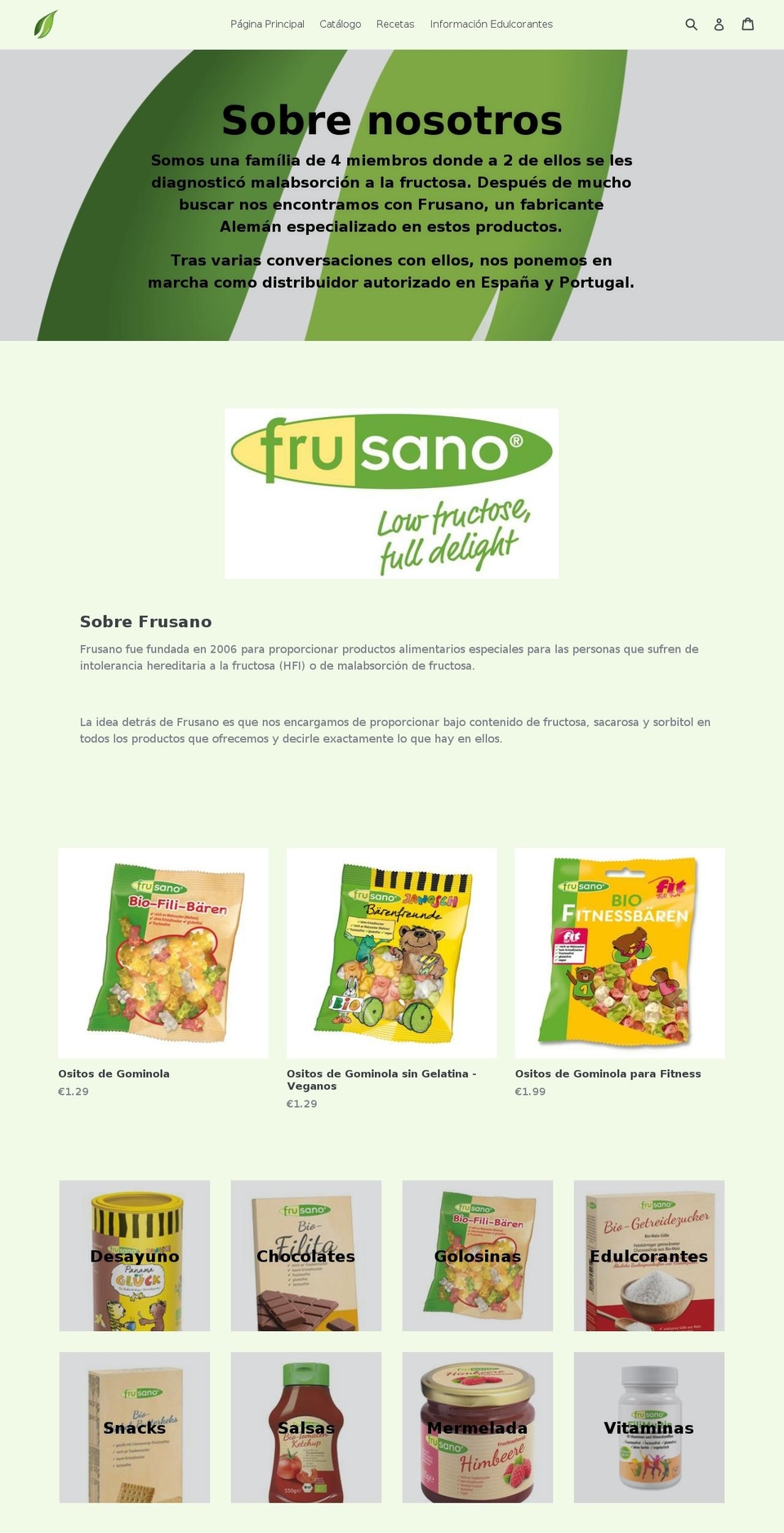 intolerancia-fructosa.com — Shopify storefront screenshot