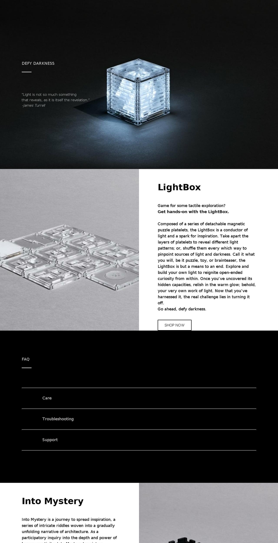 intomystery.com shopify website screenshot