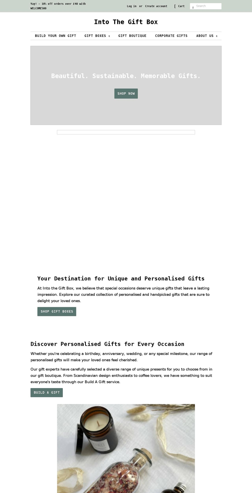 intothegiftbox.co.uk shopify website screenshot