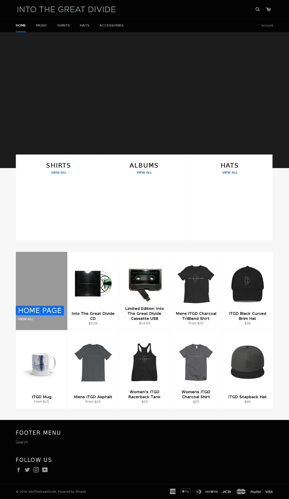 intothegreatdivide.myshopify.com shopify website screenshot