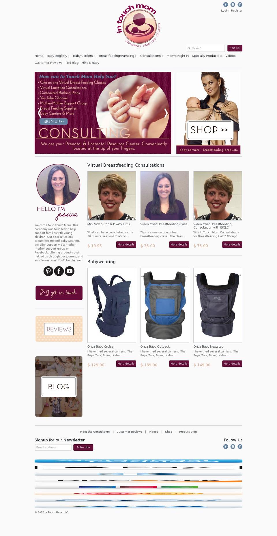 intouchmom.com shopify website screenshot