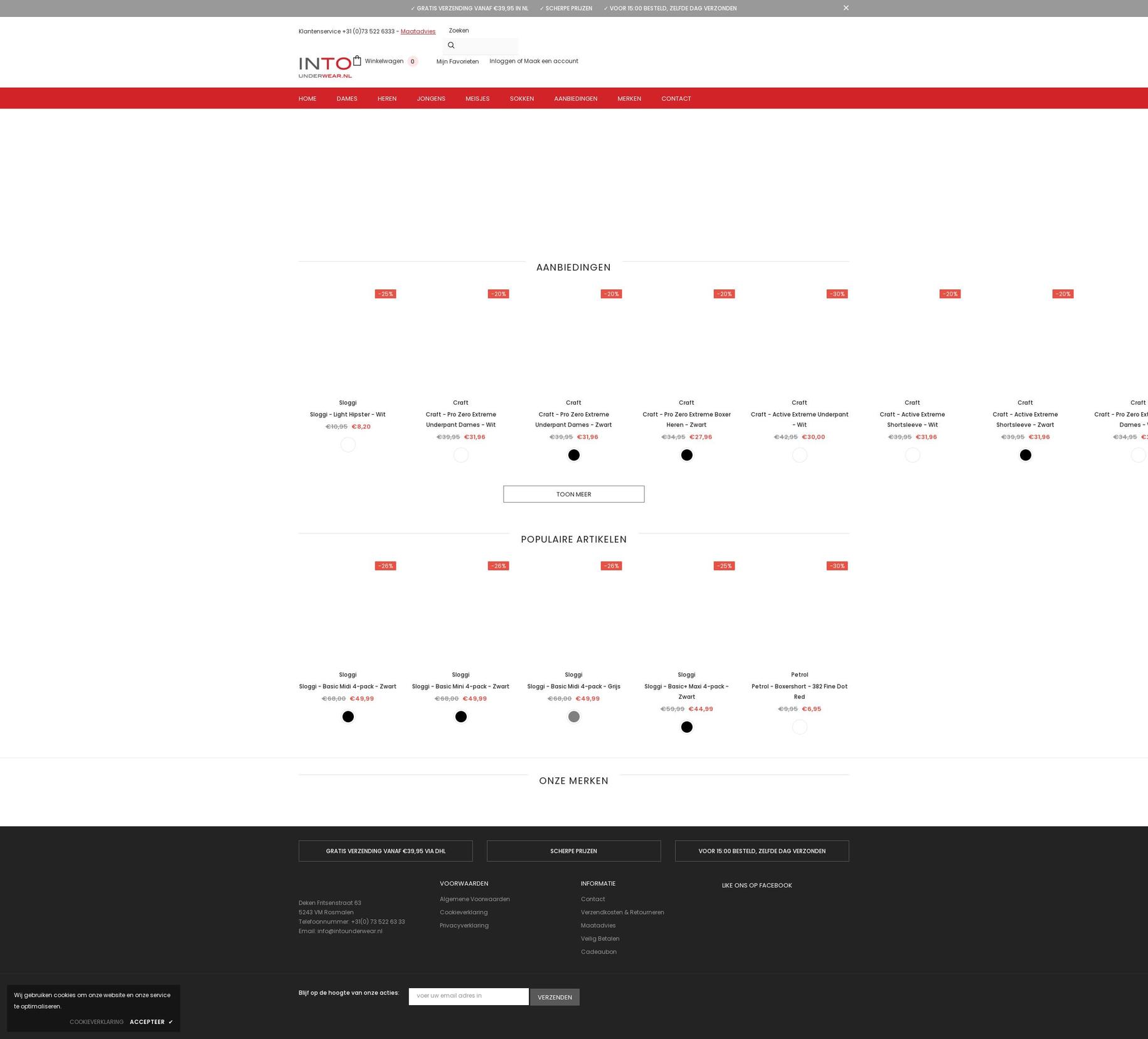 intounderwear.nl shopify website screenshot